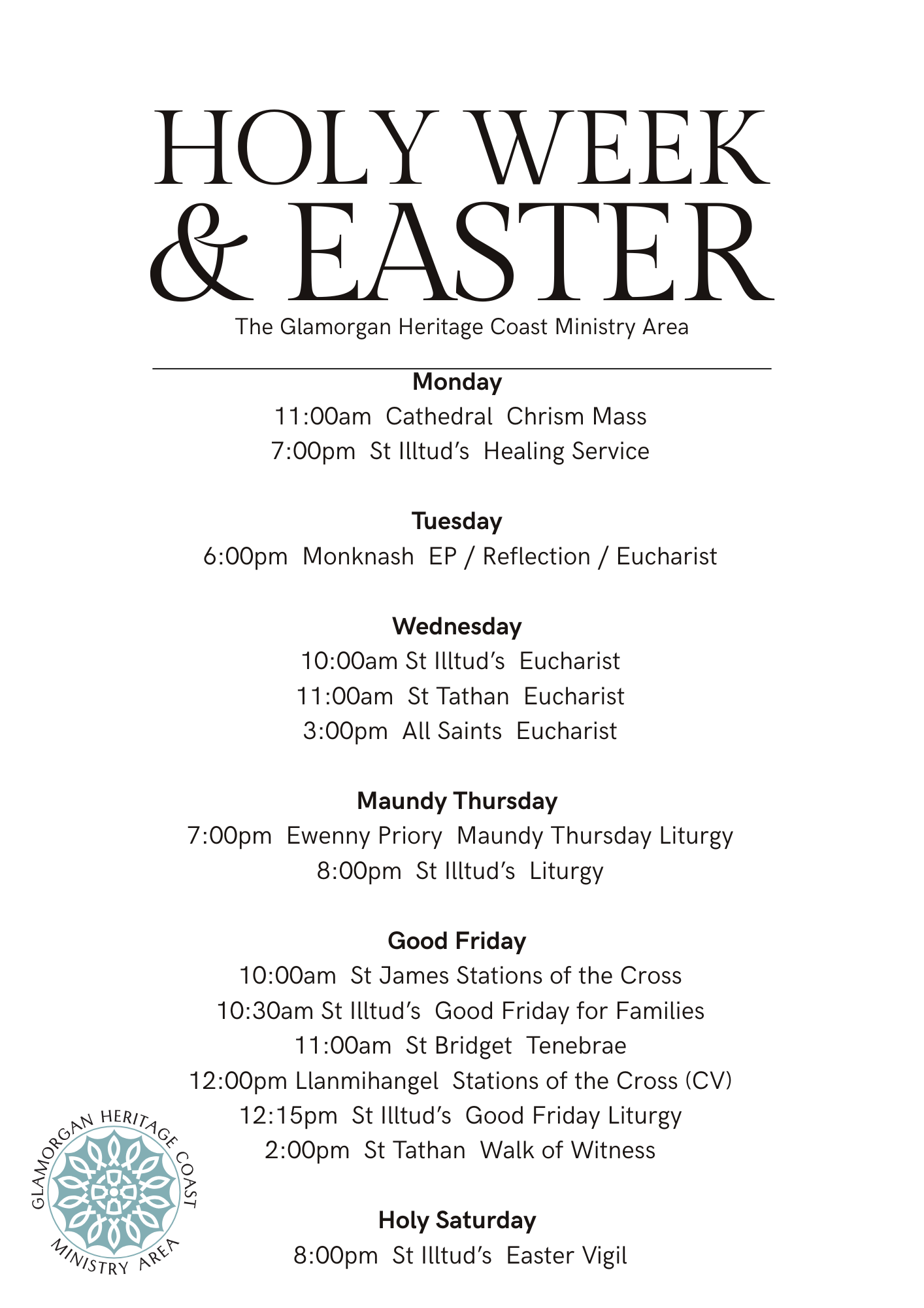 Holy week 2026 poster