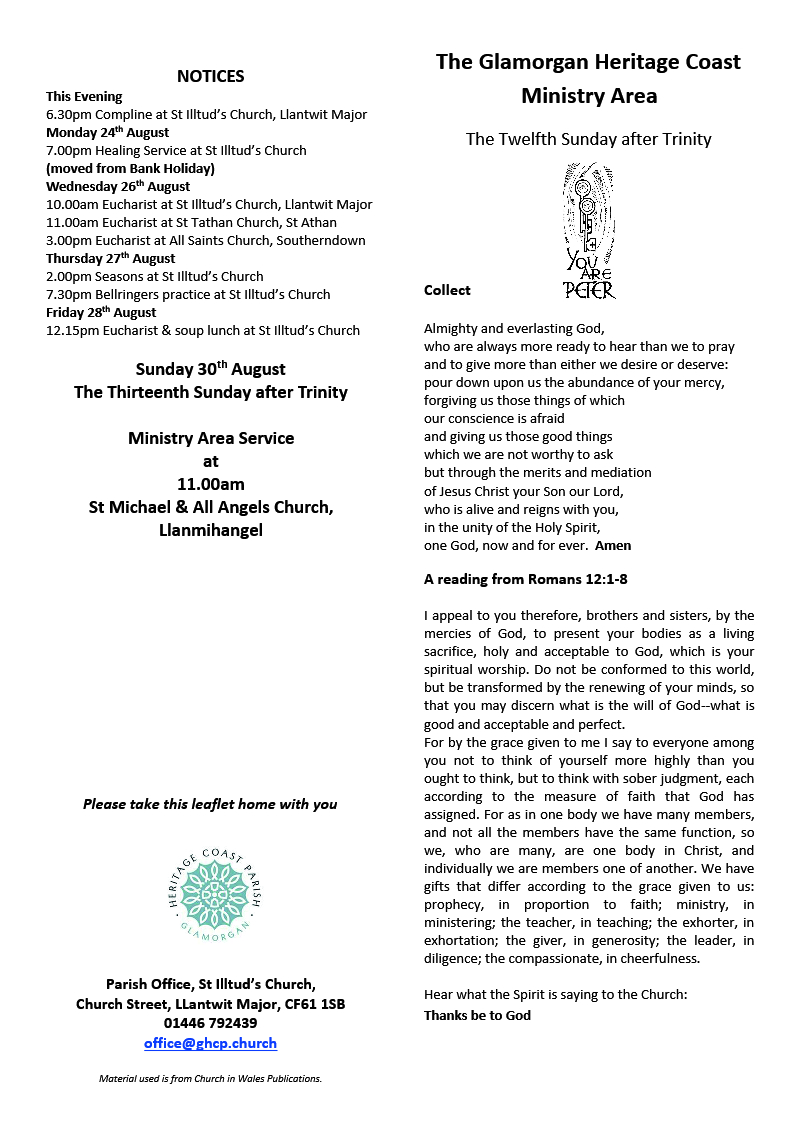 Trinity 12A 2026 Pew Sheet (23